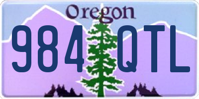 OR license plate 984QTL