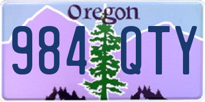 OR license plate 984QTY