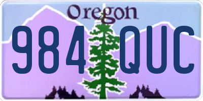 OR license plate 984QUC