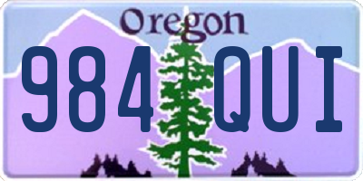 OR license plate 984QUI