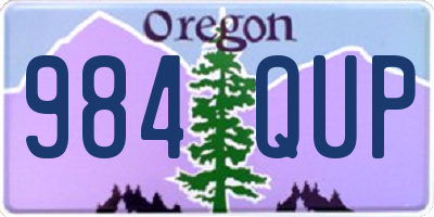 OR license plate 984QUP