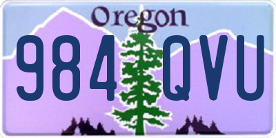 OR license plate 984QVU