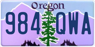 OR license plate 984QWA