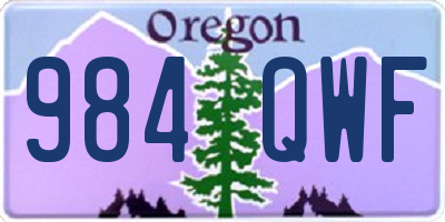 OR license plate 984QWF