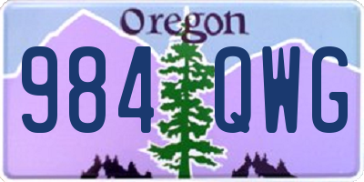 OR license plate 984QWG