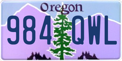 OR license plate 984QWL