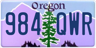 OR license plate 984QWR