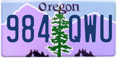 OR license plate 984QWU