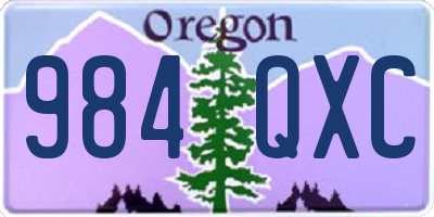 OR license plate 984QXC