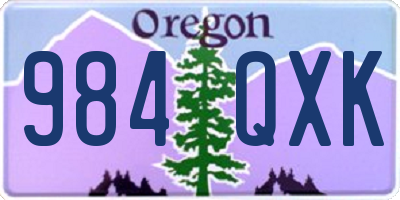 OR license plate 984QXK