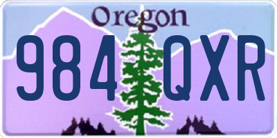 OR license plate 984QXR