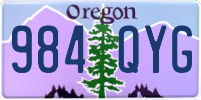 OR license plate 984QYG