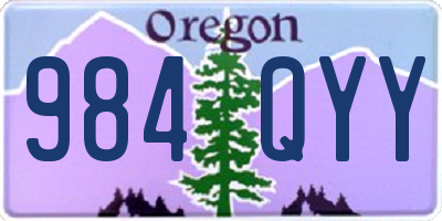 OR license plate 984QYY