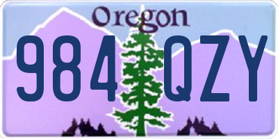 OR license plate 984QZY