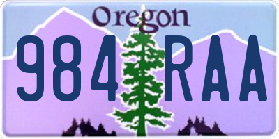 OR license plate 984RAA