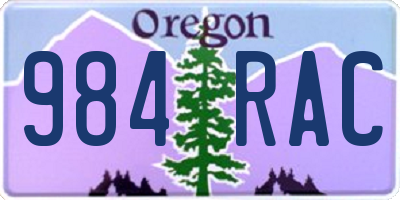 OR license plate 984RAC