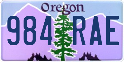 OR license plate 984RAE