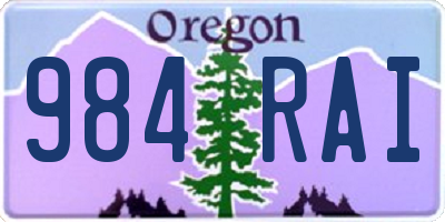 OR license plate 984RAI