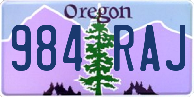 OR license plate 984RAJ