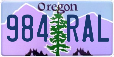 OR license plate 984RAL
