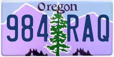 OR license plate 984RAQ