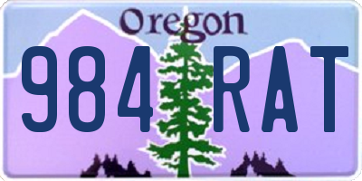 OR license plate 984RAT