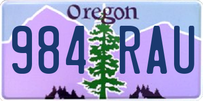 OR license plate 984RAU