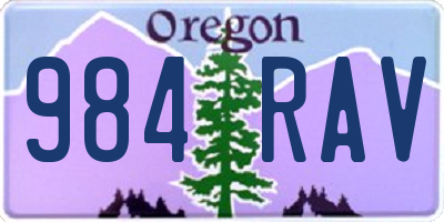 OR license plate 984RAV