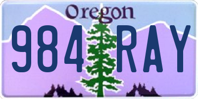 OR license plate 984RAY