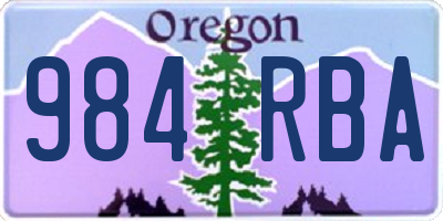 OR license plate 984RBA