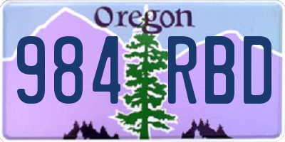 OR license plate 984RBD