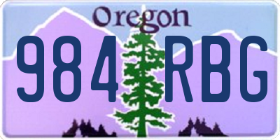 OR license plate 984RBG