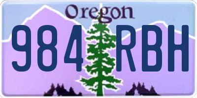 OR license plate 984RBH