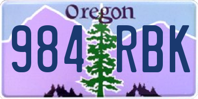 OR license plate 984RBK
