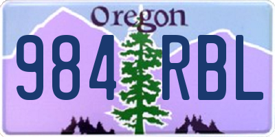 OR license plate 984RBL