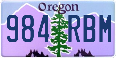 OR license plate 984RBM