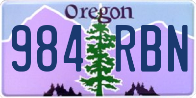 OR license plate 984RBN