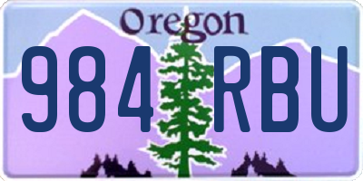 OR license plate 984RBU