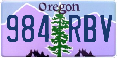 OR license plate 984RBV