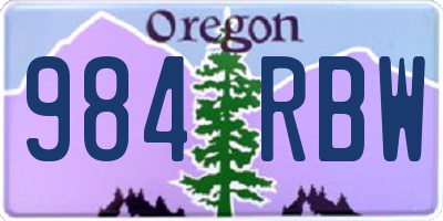 OR license plate 984RBW