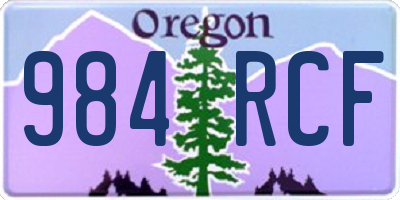 OR license plate 984RCF