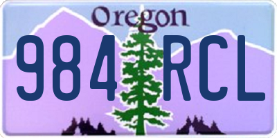OR license plate 984RCL