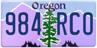 OR license plate 984RCO