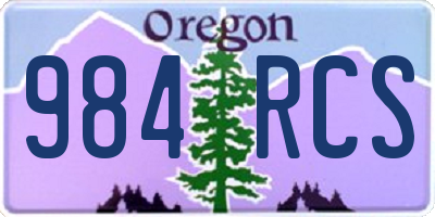 OR license plate 984RCS
