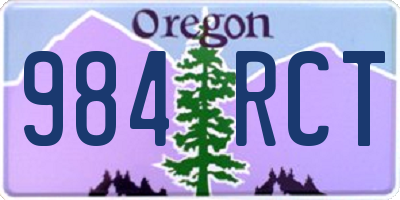 OR license plate 984RCT
