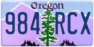 OR license plate 984RCX