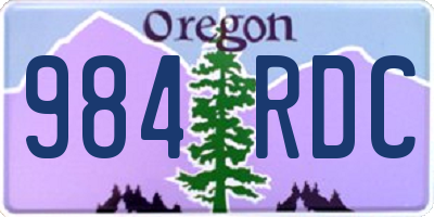 OR license plate 984RDC