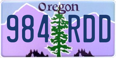 OR license plate 984RDD
