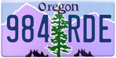 OR license plate 984RDE