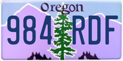 OR license plate 984RDF